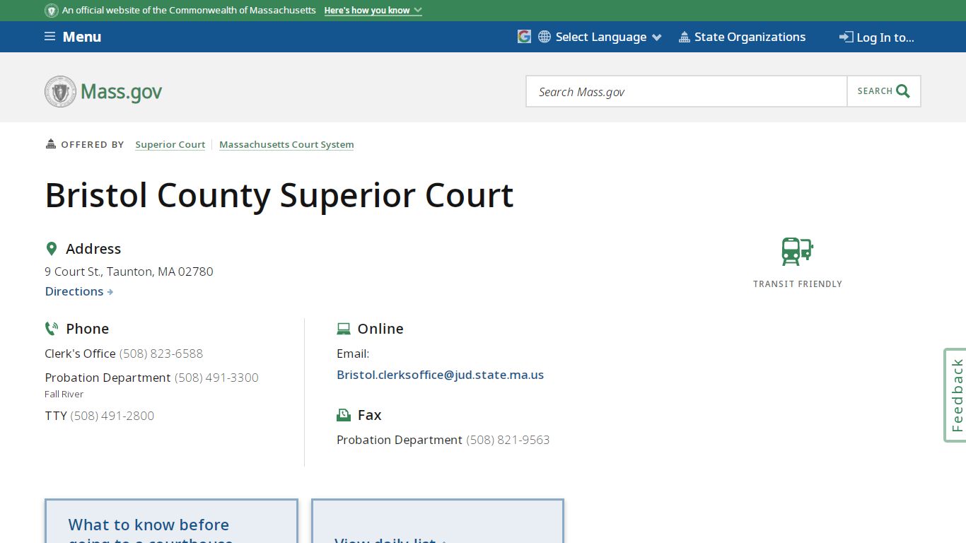 Bristol County Superior Court | Mass.gov